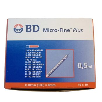 BD Micro-Fine Plus - strzykawka insulinowa z igłą (10 sztuk, 0,5ml)