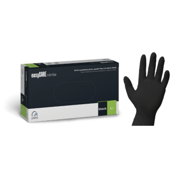 Rękawiczki diagnostyczne nitrylowe bezpudrowe Rozmiar "L" czarne (100szt)